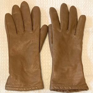 Women’s Grandoe Light Brown Lined Leather Gloves, Size 7 1/2